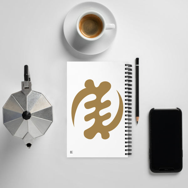 Adinkra-Gye Nyame (But God) Spiral notebook- White