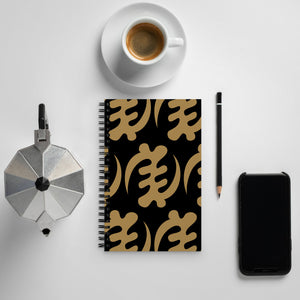 Adinkra-Gye Nyame (But God) Spiral notebook-Black