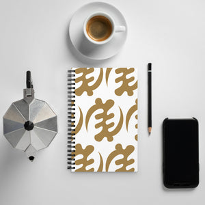 Adinkra-Gye Nyame (But God) Spiral notebook- White